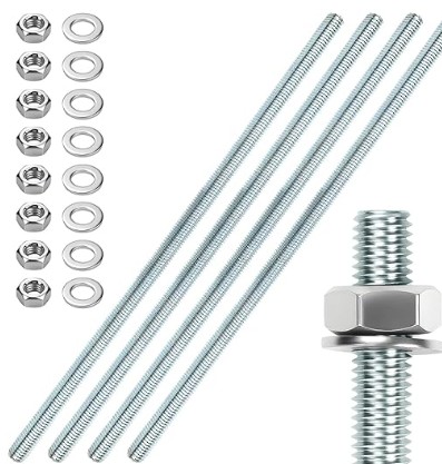 Gewindestangen, Scheiben, Muttern